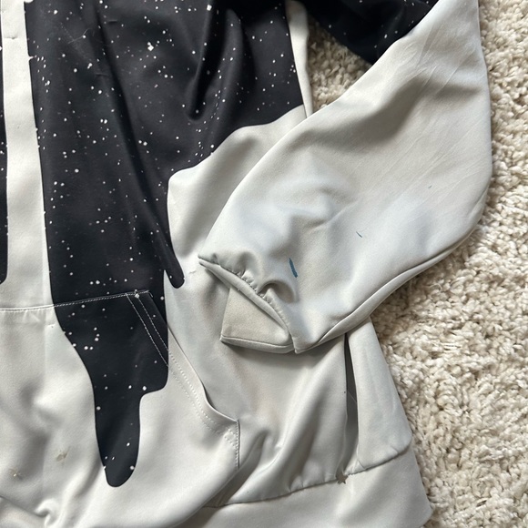 Super cool, trippy Indie Boho artistic men’s cool color block hoodie. - Picture 4 of 4